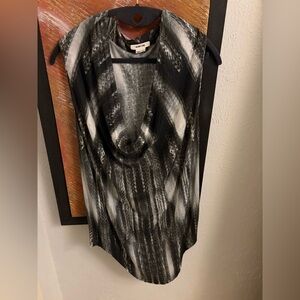 Helmut Lang Black & White Abstract Print Top